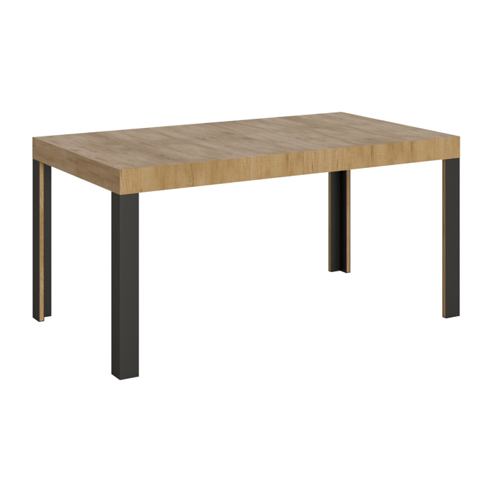 Mesa extensible 90x160/264 cm Linea Roble Natural estructura Antracita