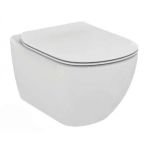 Pack WC Bati support Geberit + Cuvette Ideal Standard Tesi Aquablade + Plaque blanche + Set habillage (TesiGeb3-sabo)