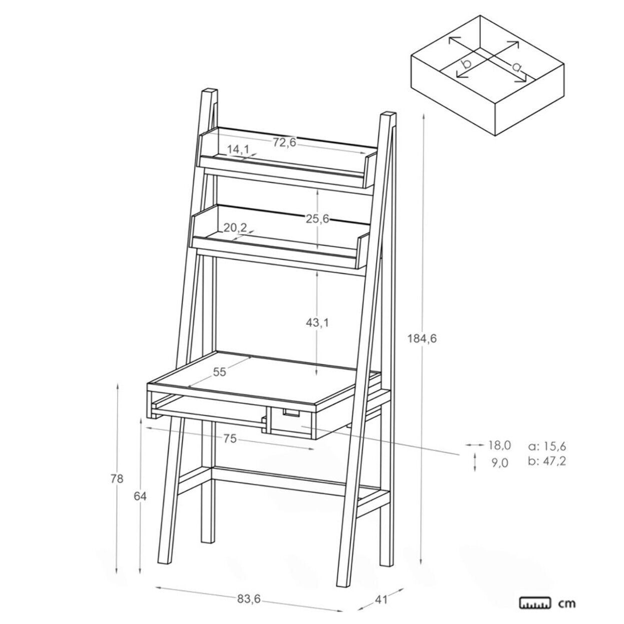 Bureau Bassay -bois massif et panneau de mdf-couleur laqué blanc mat 84 x 185 x 55 cm