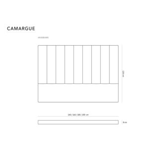 Tête de lit ''Camargue'' 140x120cm en velours pétrole