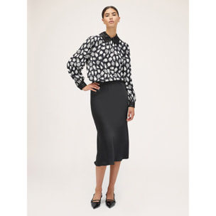 Motivi - Blusa estampada Beauty con cuello de lentejuelas - Negro