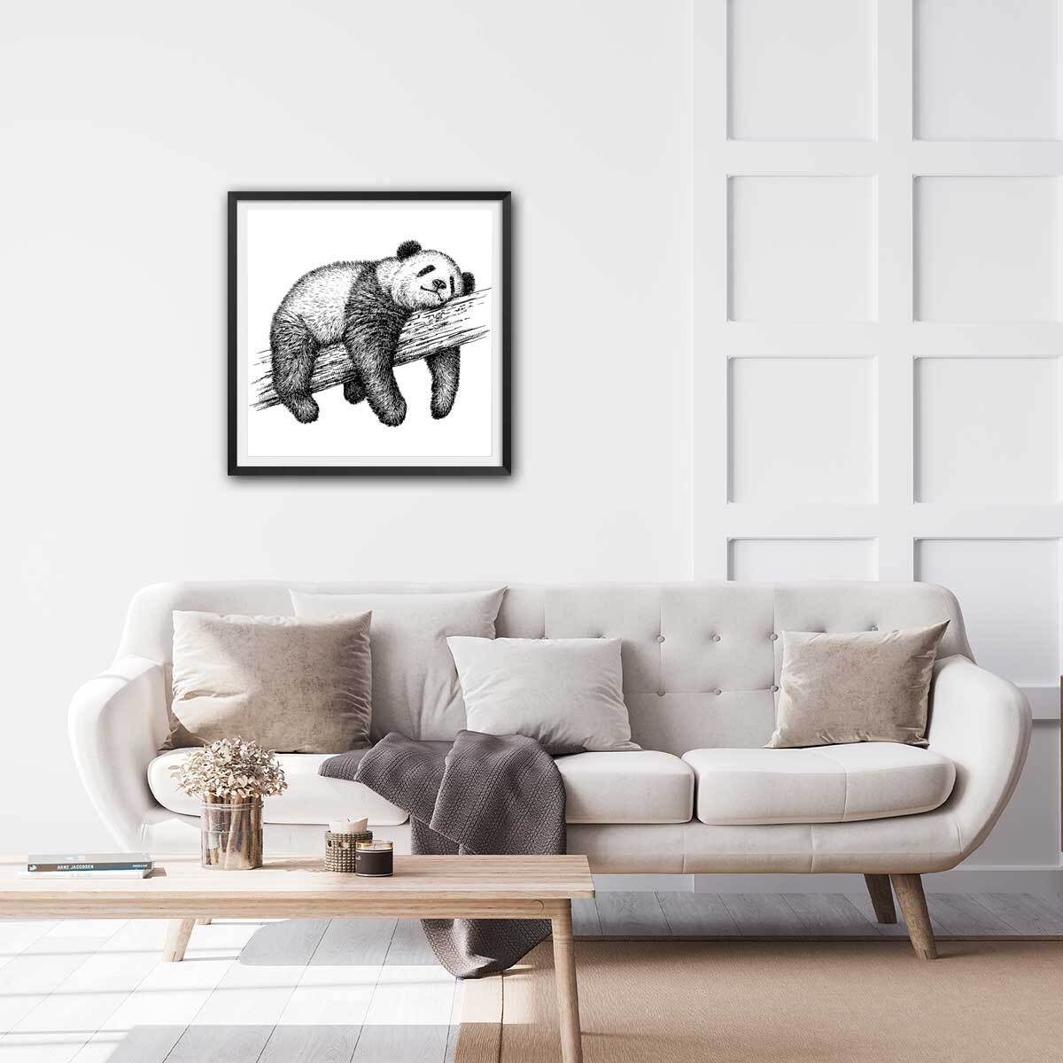 Affiche enfant repos du guerrier Affiche + cadre en bois - Noir