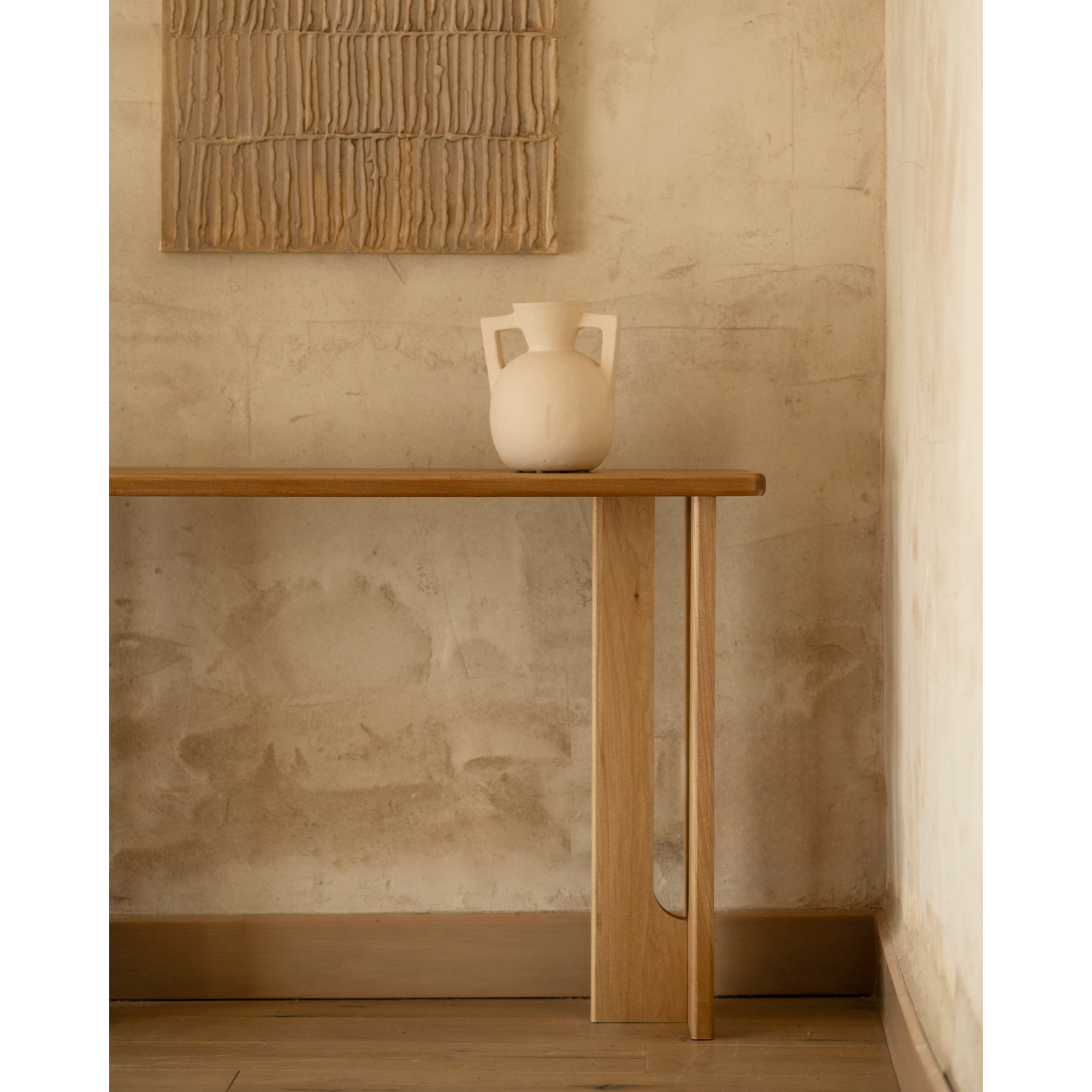 Consola de madera maciza de álamo en 120x33cm Alto: 80 Largo: 120 Ancho: 33