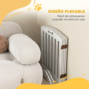 Barrera de Seguridad para Perros Pequeños y Medianos Valla para Perros Plegable Rejilla de Protección de Chimenea 207,5 cm con Pies Extraíbles para Escalera Pasillo Blanco