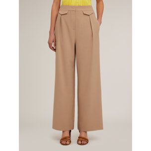 Motivi - Pantaloni palazzo con pieghe e motivo tasche - Beige