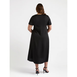 Fiorella Rubino - Vestido línea A - GRATIS - Negro