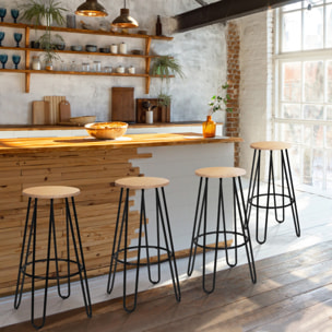 Tabourets de bar industriels pieds épingle Missouri - lot de 4