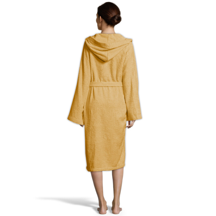 Bassetti Morbido Accappatoio 360 gr con Cappuccio 100% Cotone Uomo Donna Spugna Taglie Forti - ITALY Designed - Collezione VIVIAN - ZOLFO Y3