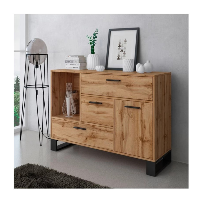 Aparador Raw Roble oscuro - Negro