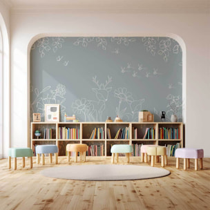 Papier peint forêt animaux chambre enfant - Le Songe du Faon Intissé
