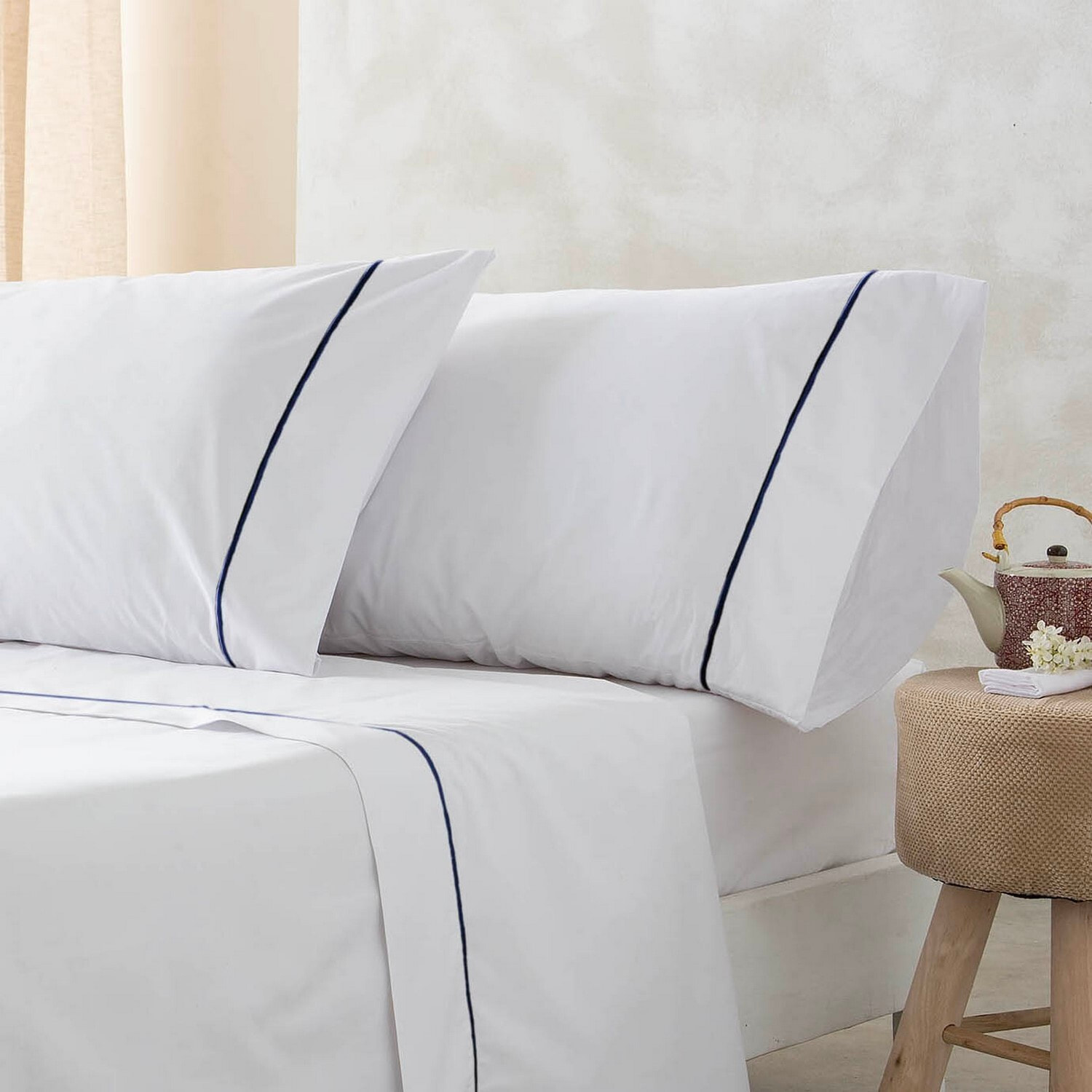Drap supérieur Ito Blanc/Bleu