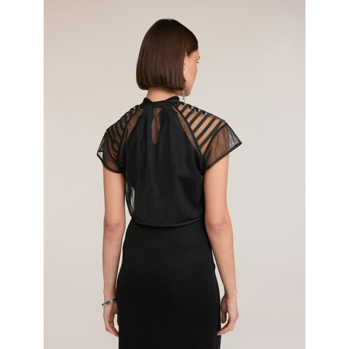 Motivi - Cubre hombros de tul y raso - Negro