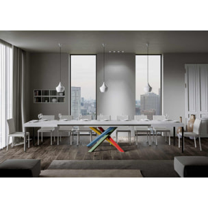 Mesa extensible 90x160/420 cm Volantis Fresno Blanco estructura multicolor 4/B