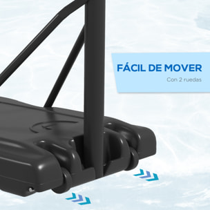 Canasta de Baloncesto de Exterior 2 en 1 con Altura Ajustable 230-305 cm Aro de Baloncesto para Piscina con Soporte Canasta de Baloncesto con Ruedas Base Rellenable Negro