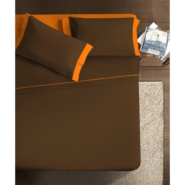 Completo letto Double-Color IPERSAN Caffe'/Arancio