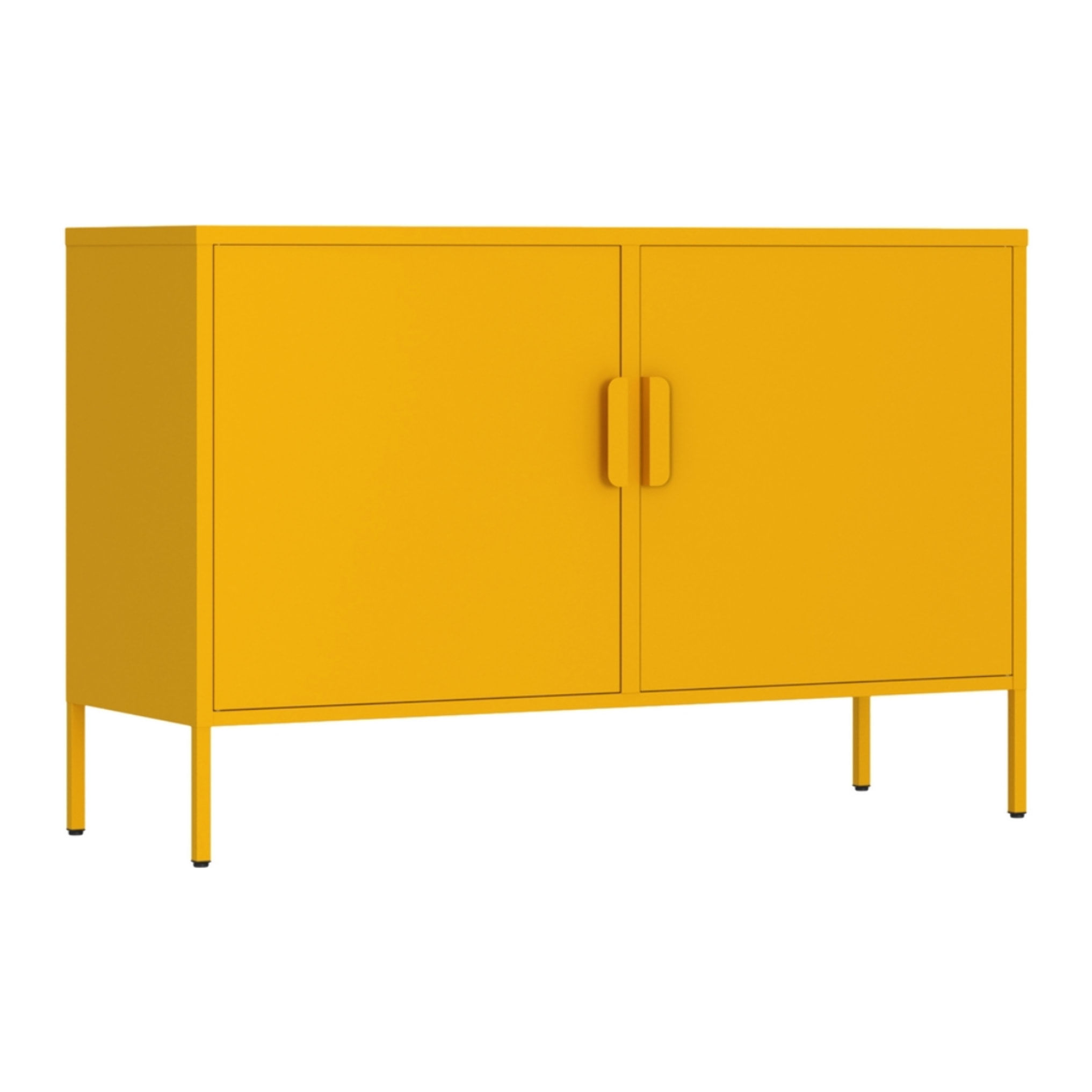Credenza in metallo 2 ante 100x40x72cm senape - Pop