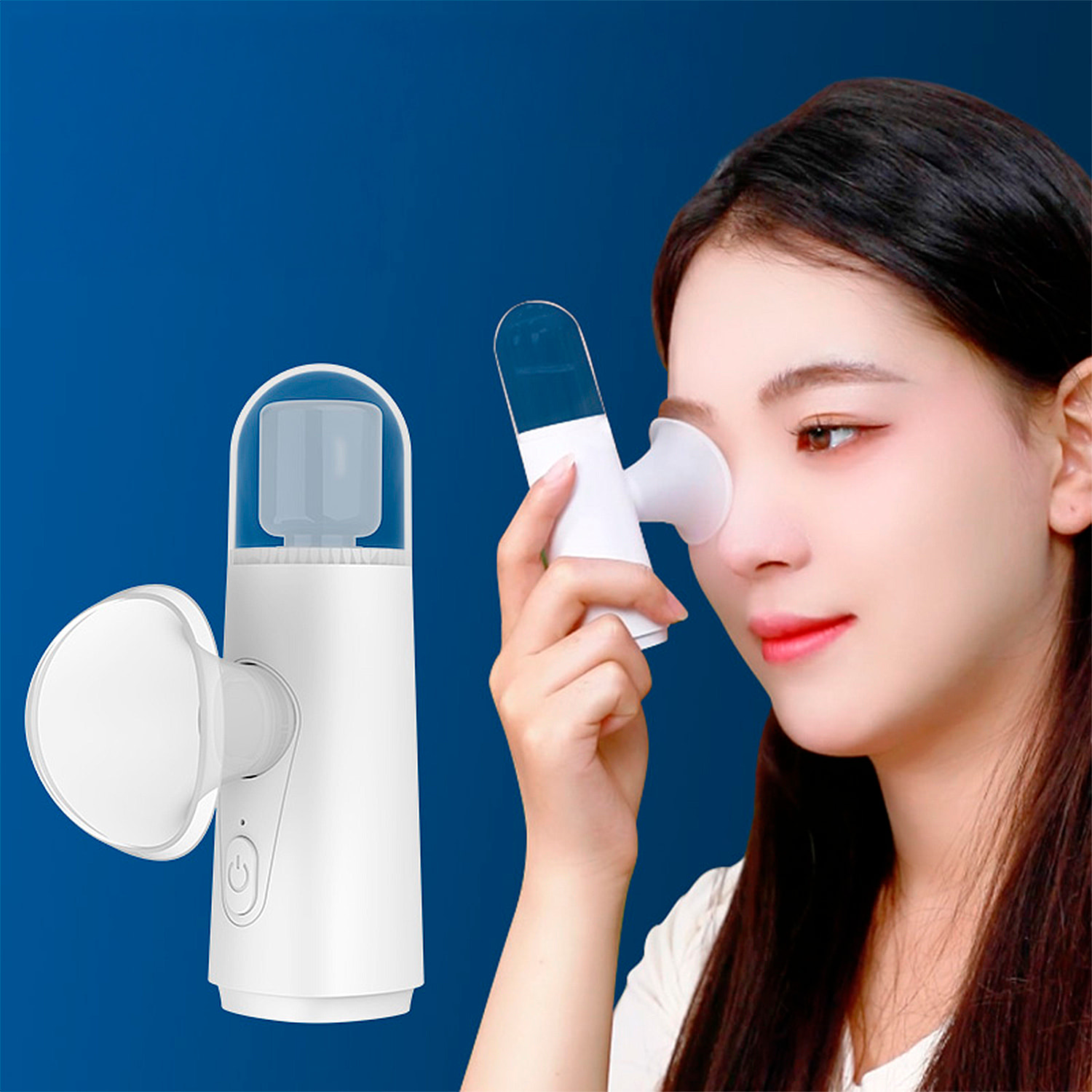 Nebulizzatore oculare con funzione nebbia e 2 contenitori.