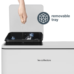 Papelera de reciclaje a pedal N°918 Les Collectors, 60 L, Cierre silencioso, Blanco