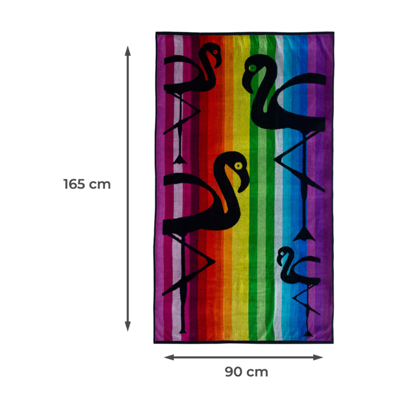Telo Mare Spugna Jacquard Spiaggia Disegno Multicolor Flamingo
