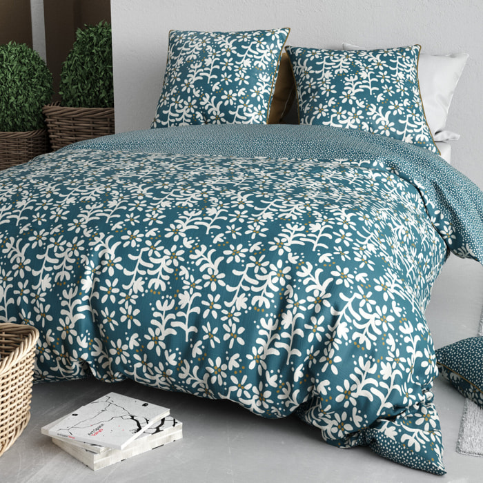 Parure housse de couette 3pcs 100% coton 57 fils poppy