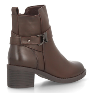 Botines de tacón ancho con hebilla para mujer