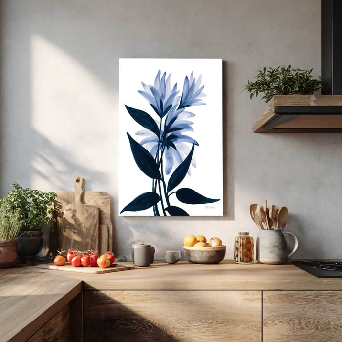 Tableau contemporain fleurs Affiche fleurs bleuets Tableau alu Dibond