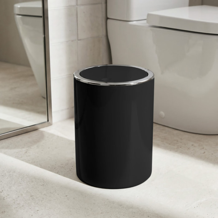 Poubelle à bascule KAMAKA 6L Noir MSV