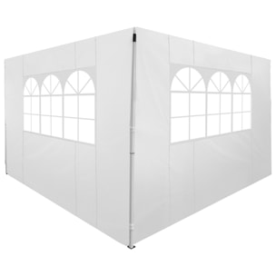 2 Paredes Laterales para Carpa de Oxford 3x2 m Blanco