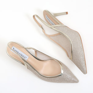 Dècolletè in simil pelle brillantinati