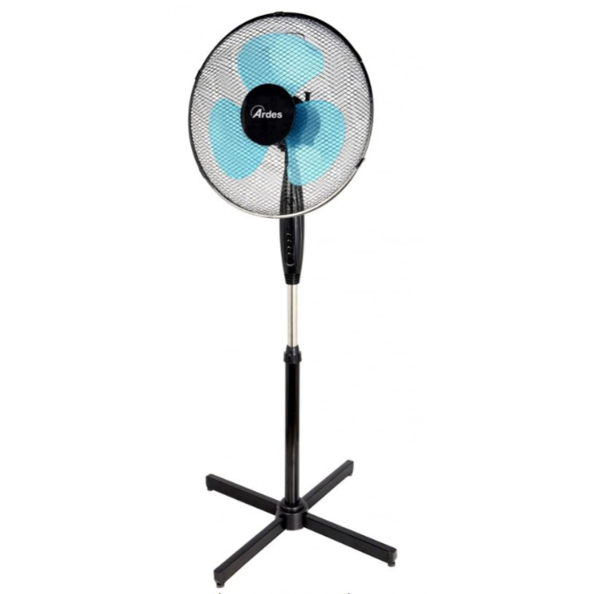 Ardes AR5EA40P Ventilatore A Piantana Da Terra Potenza 50 W 3 Velocita' Nero con Pala Colorata in Semitrasparenza Turchese