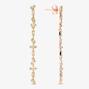 Orecchini Pendenti con Cubic Zirconia Bianche a Baguette