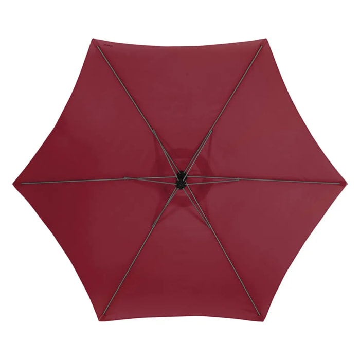 Parasol déporté rond Manoa Bordeaux & Graphite