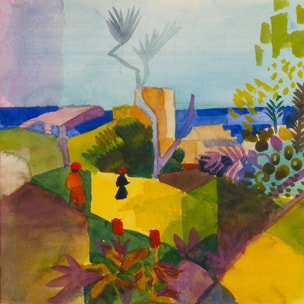 Tableau célèbre August Macke, Paysage au bord de mer Toile imprimée