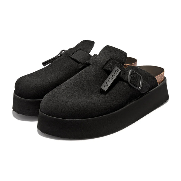 Zuecos de Mujer con Plataforma en Negro Vibe Clog