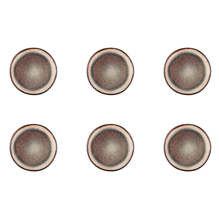 Assiette IRIS Ø16cm - 6 pièces - Marron sauvage