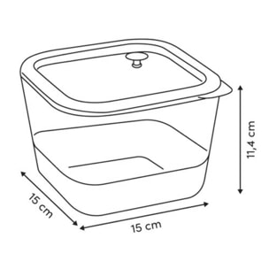 Boîte de conservation Siliglass carré 1,35L gris