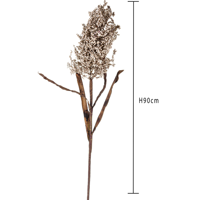 Sorgo Dry Look. Altezza 90 Cm - Pezzi 4 - 20X90X15cm - Colore: bianco - Bianchi Dino - Fiori Artificiali
