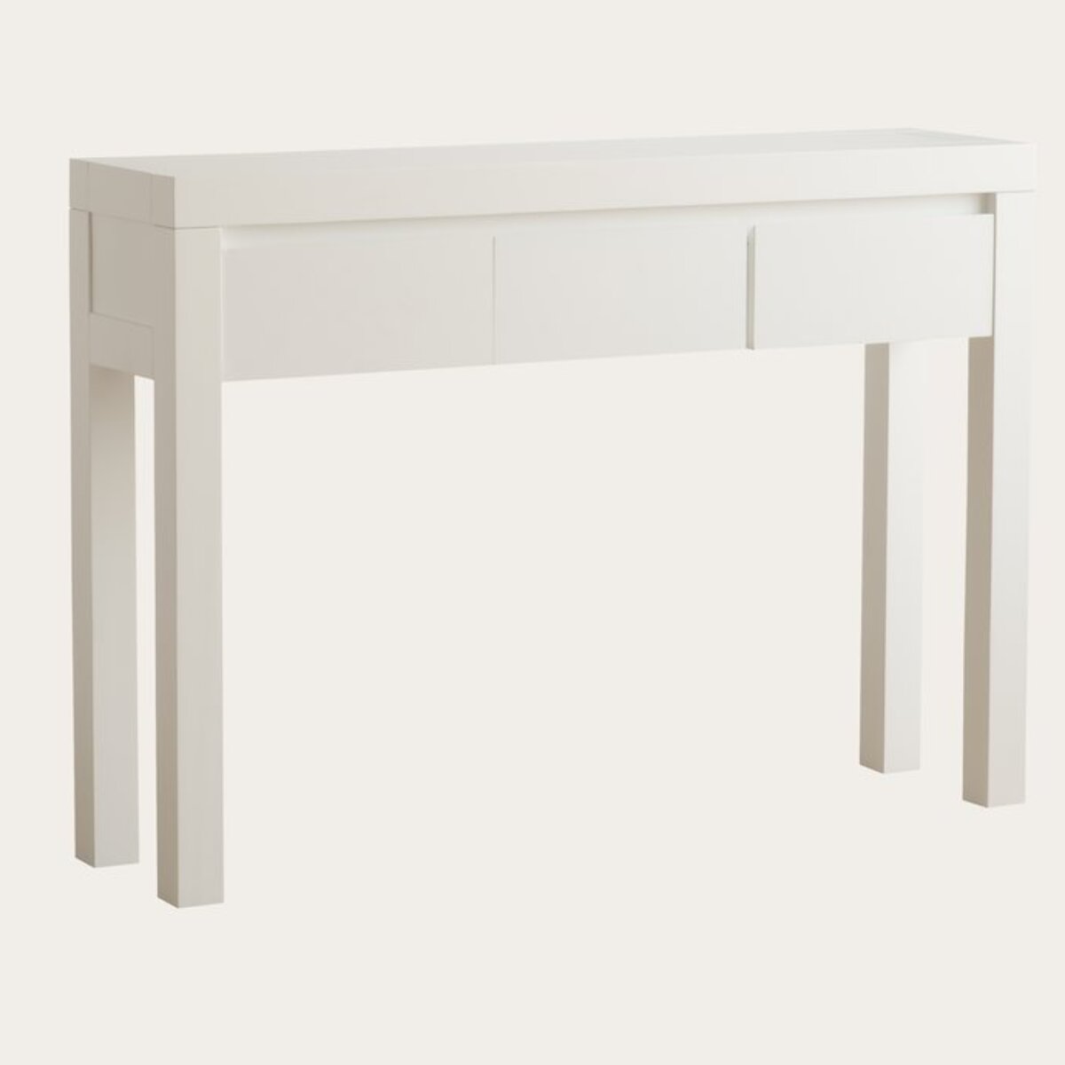 Meuble d'entrée Liland -bois massif et panneau de mdf-couleur laqué blanc mat 120 x 85 x 30 cm