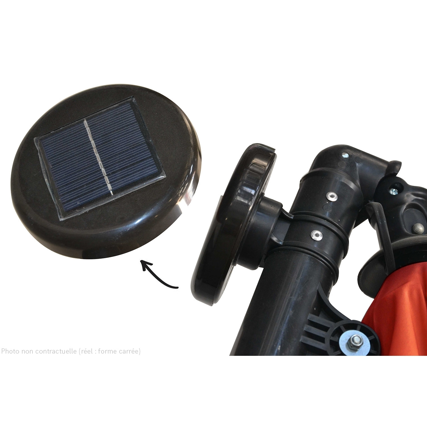 Parasol Néon LED déporté 3x3m terracotta DAVAGNA