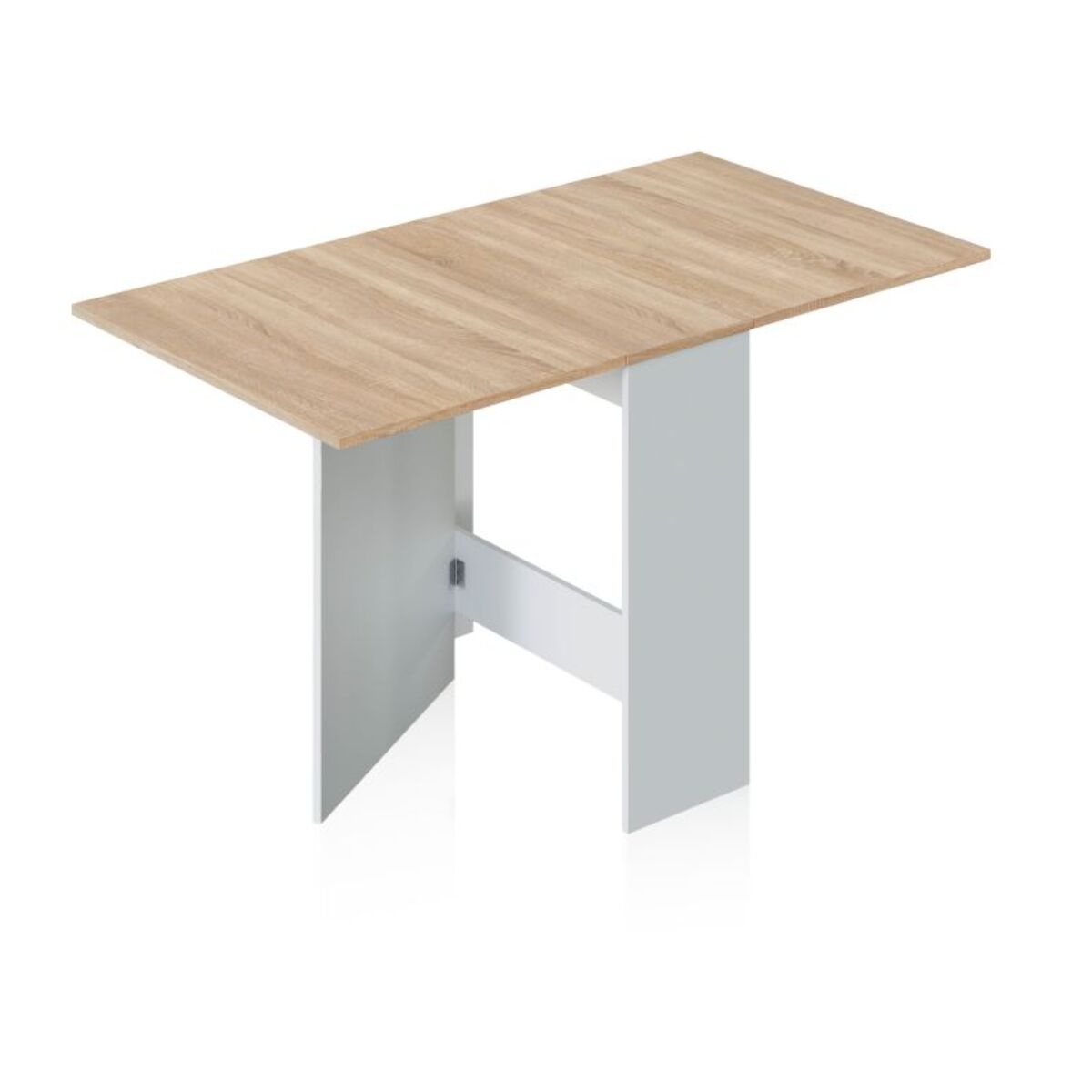 Mesa de comedor Nolix Blanco Artik (Blanco Mate) - Roble Canadian