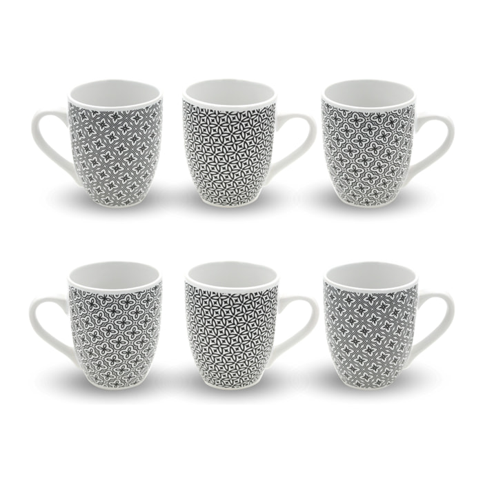 Lot de 6 mugs, VILLA LES PINS