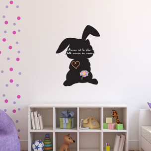 Sticker ardoise tableau noir - stickers muraux adhésif effaçable - LAPIN