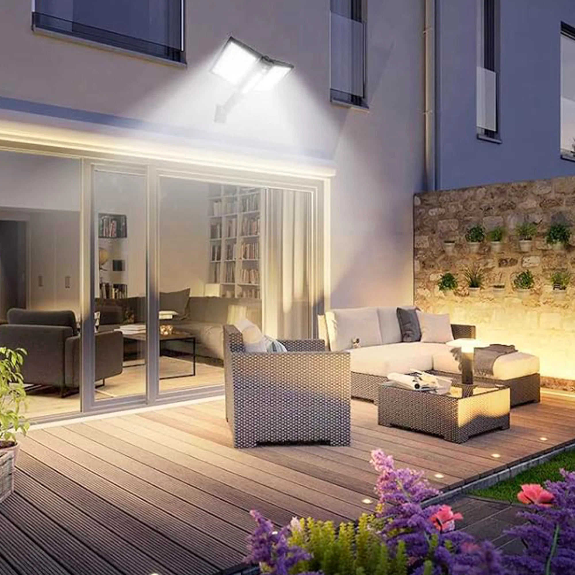 Spot solaire à deux têtes détecteur CLIPPER BLACK 8,5W