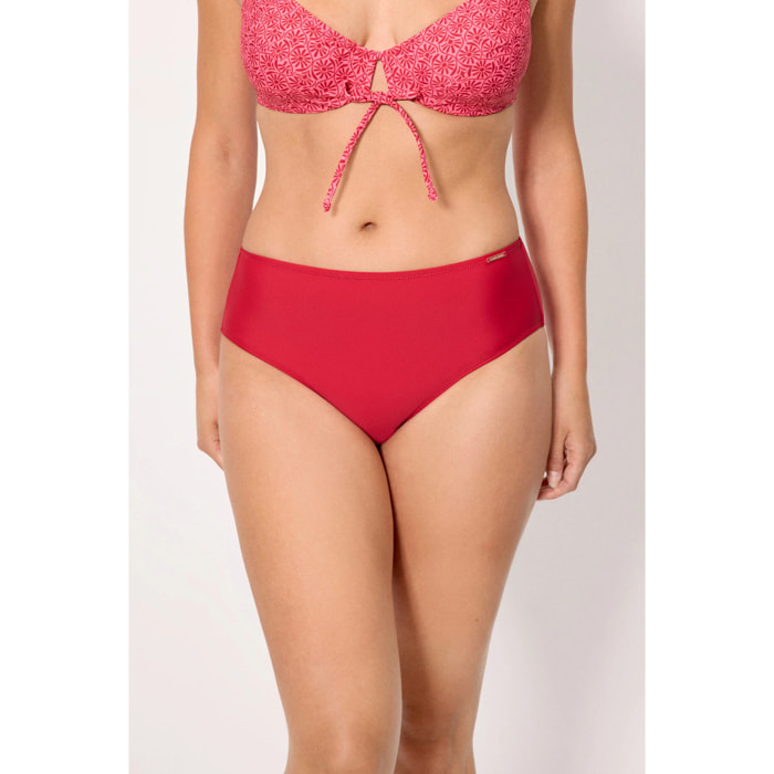 Slip bikini midi modellante Rosso