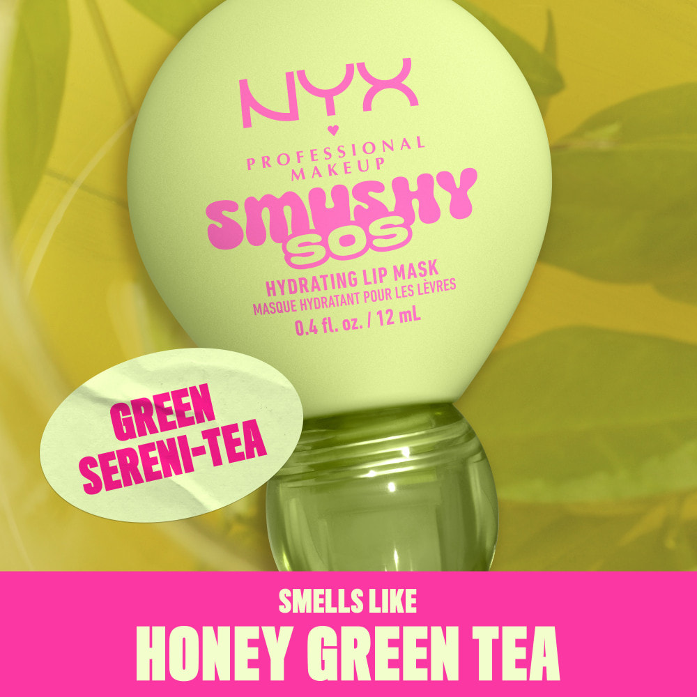 NYX Professional Makeup Smushy SOS Soin lèvres 2-en-1 Baume Jour & Masque Nuit GREEN SERINI TEA