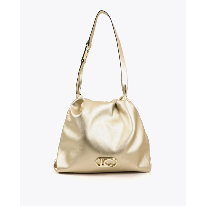 Borsa shopper effetto pelle con logo