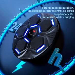 Máquina de boxeo músical con bluetooth, luces y batería de larga duración. Con 9 modos de uso y 18 niveles de velocidad.