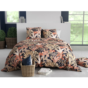 Parure housse de couette 100% coton 57fils + 2 taies Louisiane