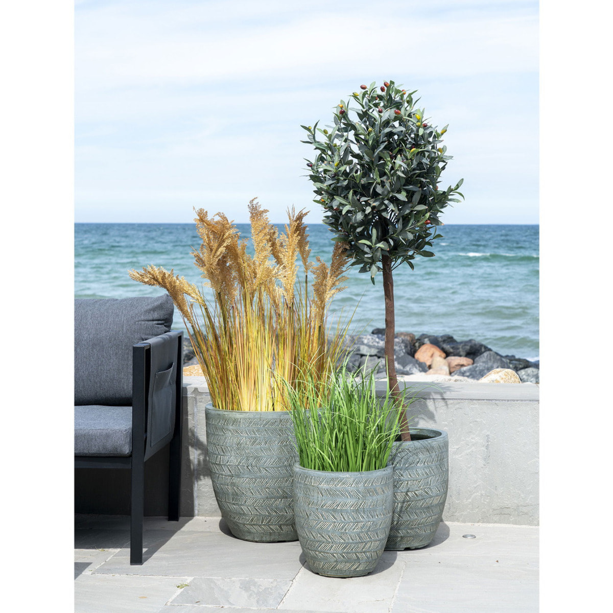Erba poa artificiale verde H 68 cm