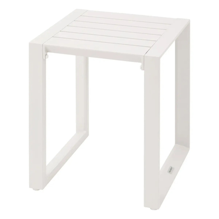 Table d'appoint carrée "Allure" avoine 44 x 44 x 55cm en aluminium